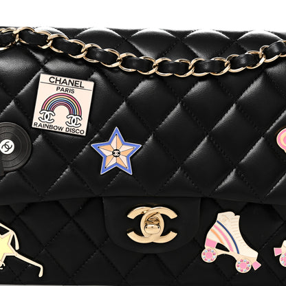 Chanel Lambskin Quilted Medium Hollywood Charms Double Flap Black 8 of 11