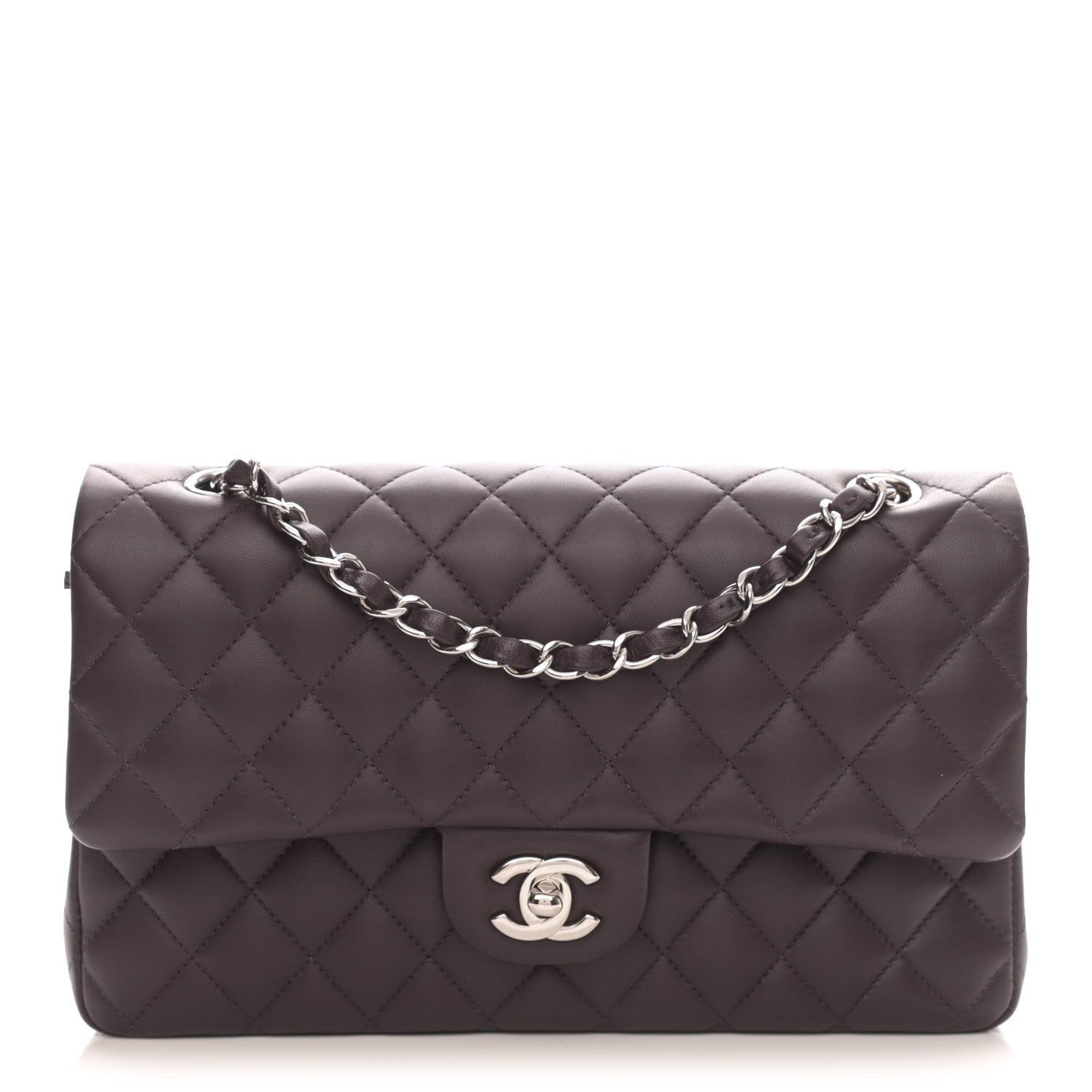 Chanel Lambskin Quilted Medium Double Flap Purple 1 of 10