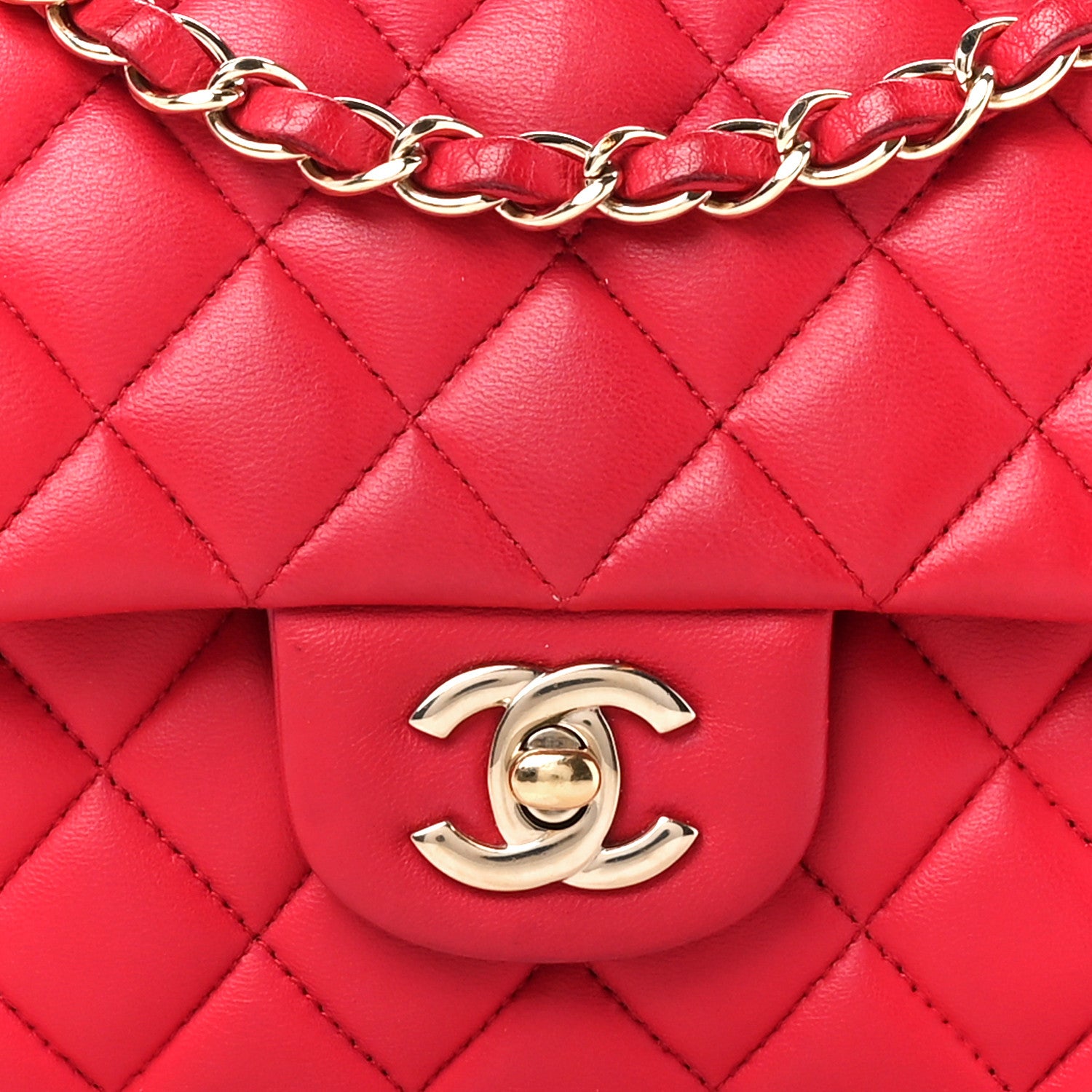 Chanel Lambskin Quilted Medium Double Flap Dark Pink 8 of 11