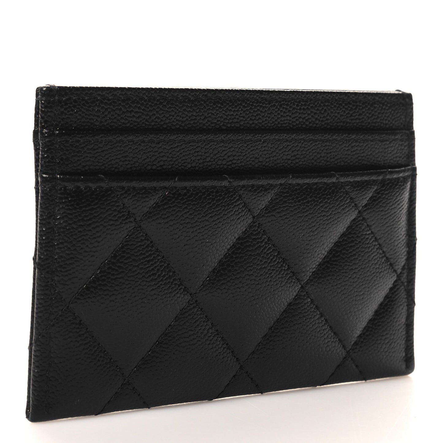 Caviar Quilted Studded CC Card Holder Black