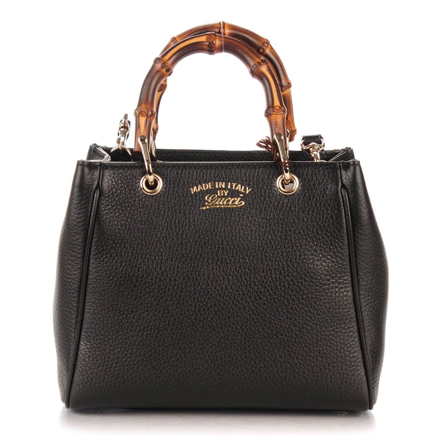 Cellarius Calfskin Mini Bamboo Shopper Tote Black