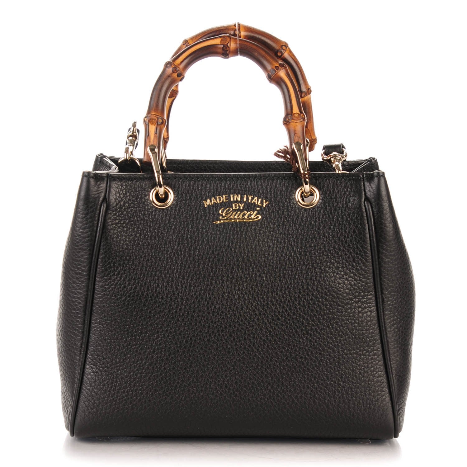 Gucci Cellarius Calfskin Mini Bamboo Shopper Tote Black 1 of 7