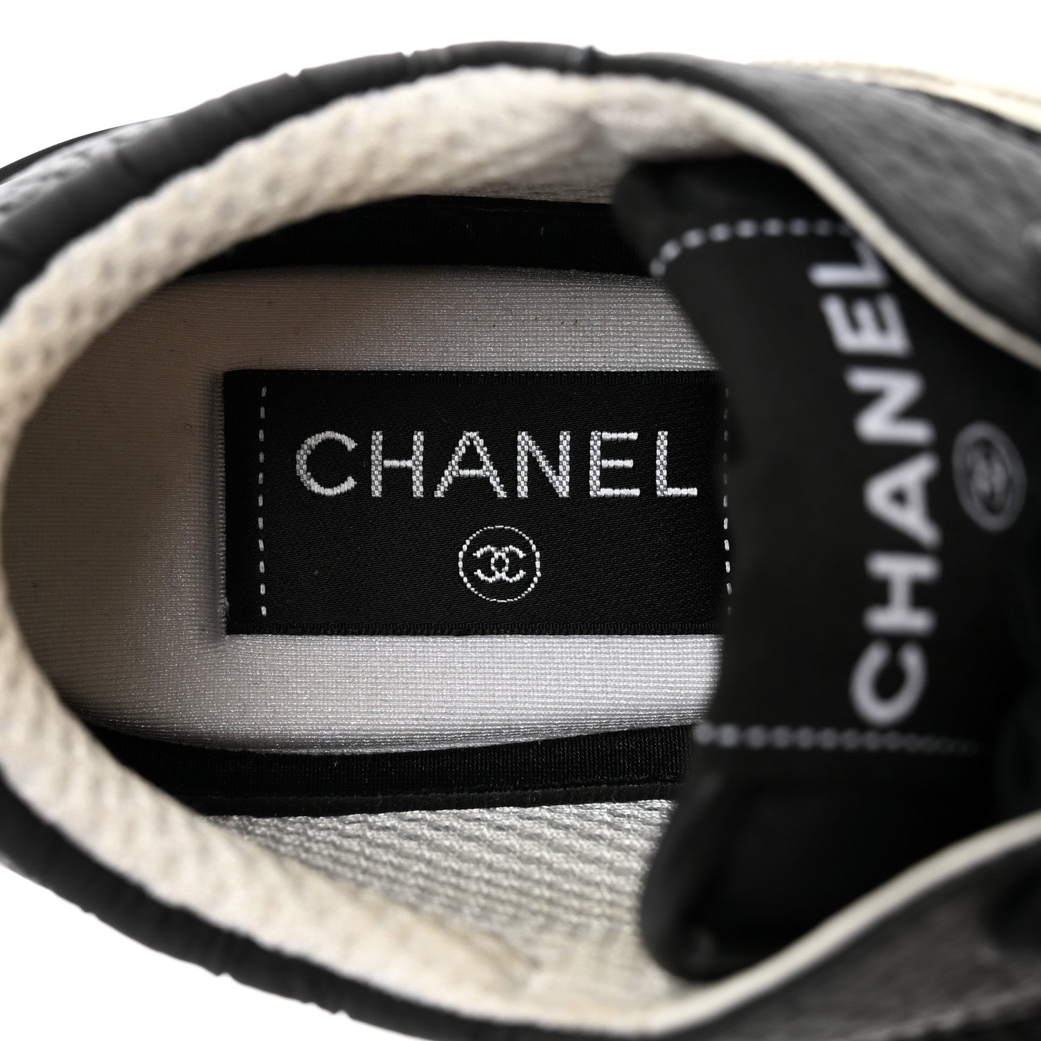 Chanel Calfskin Mesh Lycra Suede Womens Logo Sneakers 36 Black 6 of 8