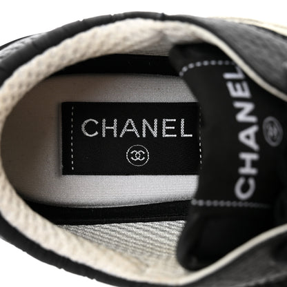 Chanel Calfskin Mesh Lycra Suede Womens Logo Sneakers 36 Black 6 of 8