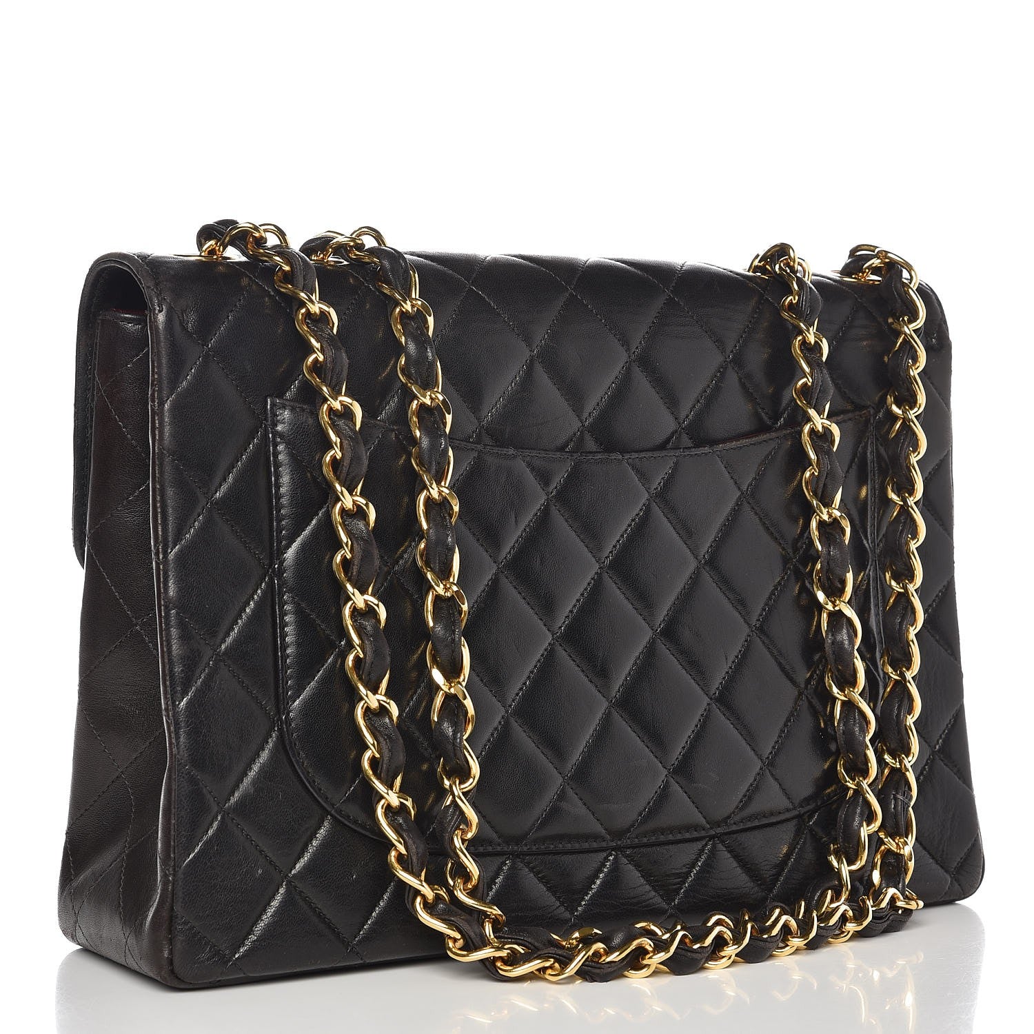 Chanel Lambskin Quilted Jumbo Single Flap Black 4 of 14