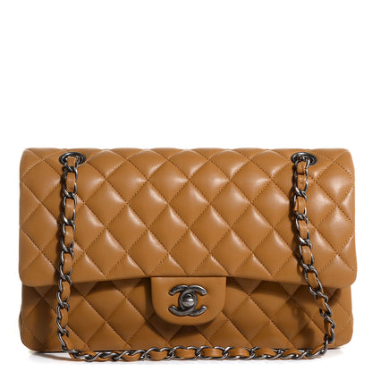 Chanel Lambskin Medium Double Flap Dark Beige 1 of 10