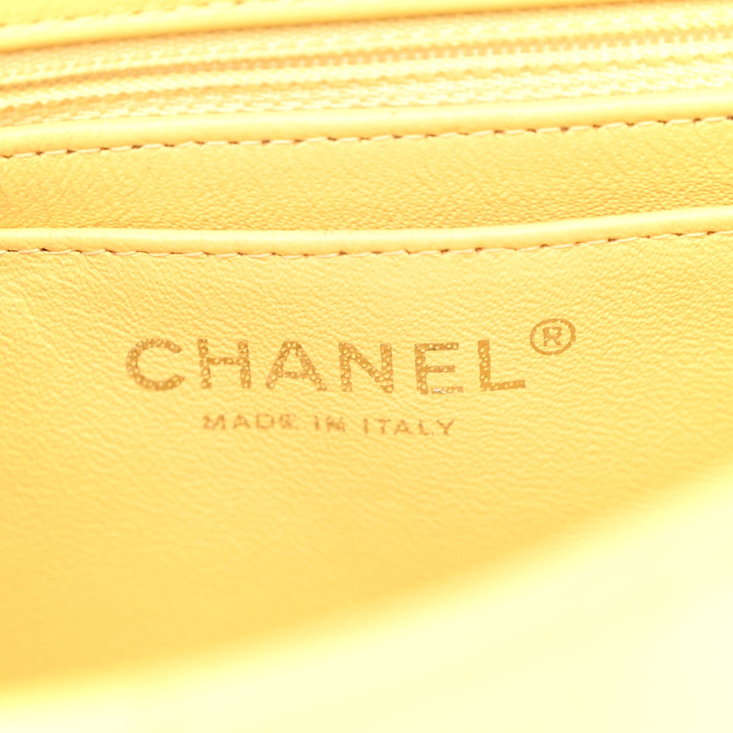 Patent Quilted Mini Rectangular Flap Yellow
