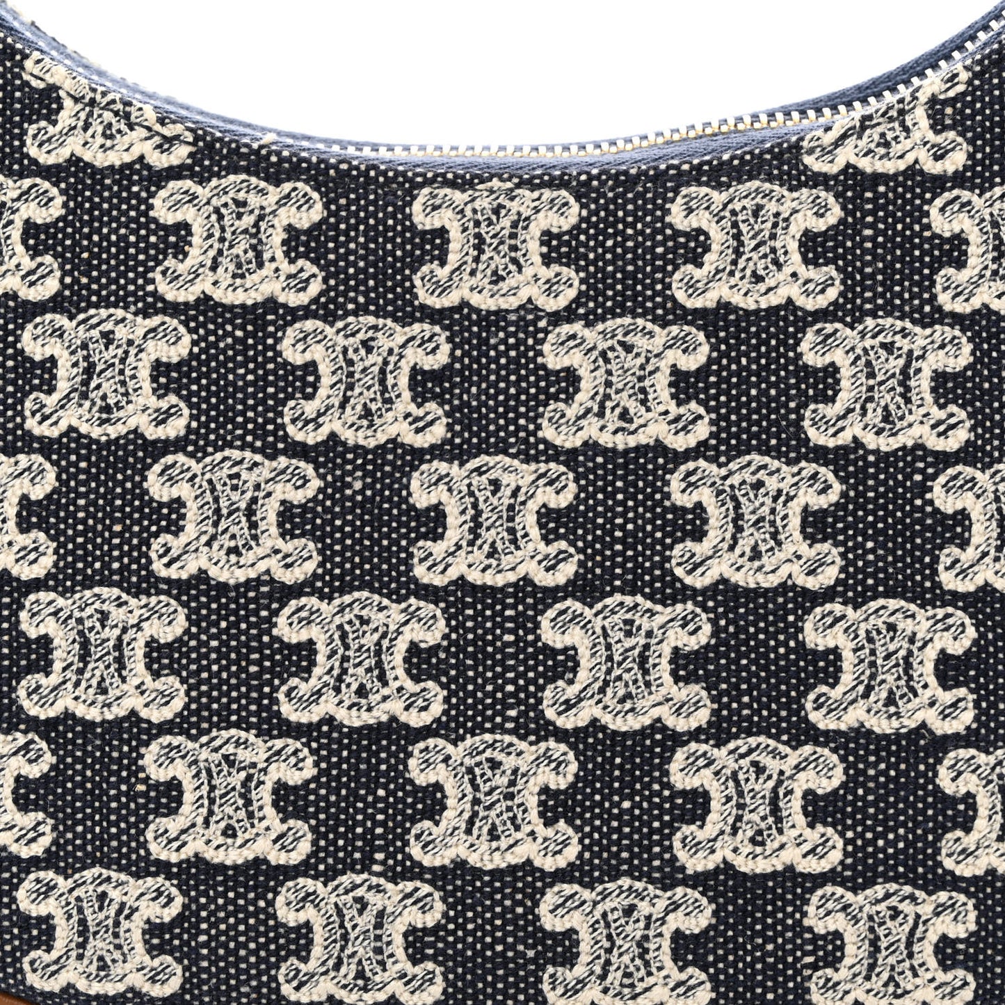 Canvas Calfskin Ava Triomphe Shoulder Bag Blue