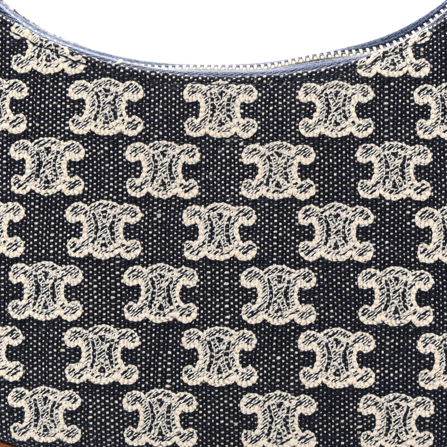 Celine Canvas Calfskin Ava Triomphe Shoulder Bag Blue 9 of 11