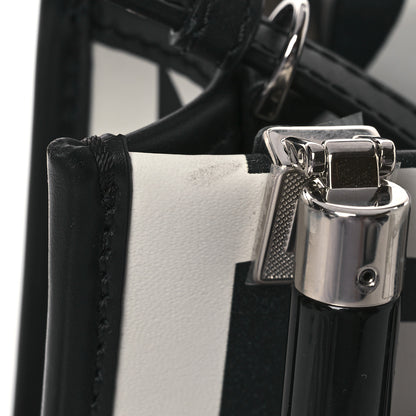 Fendi X MARC JACOBS Vitello King Plexiglass Logo Print Mini Fendi Sunshine Shopper Tote Black White 13 of 14