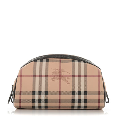 Burberry Haymarket Check Evelyn Cosmetic Bag Chocolate 1 of 7