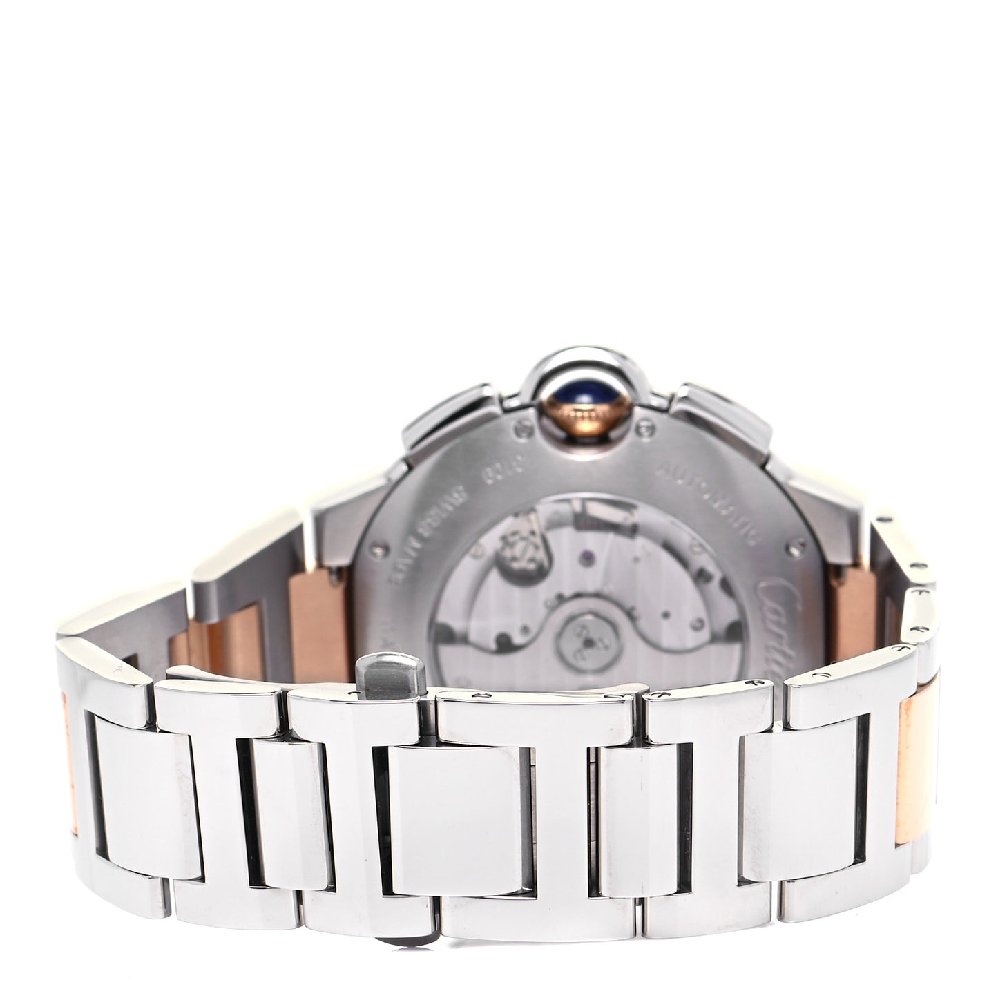 Stainless Steel 18K Yellow Gold 44mm Ballon Bleu De Cartier Chronograph Automatic Watch