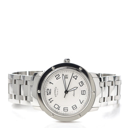 Hermes Stainless Steel 39mm Clipper Automatic Watch White 2 of 6