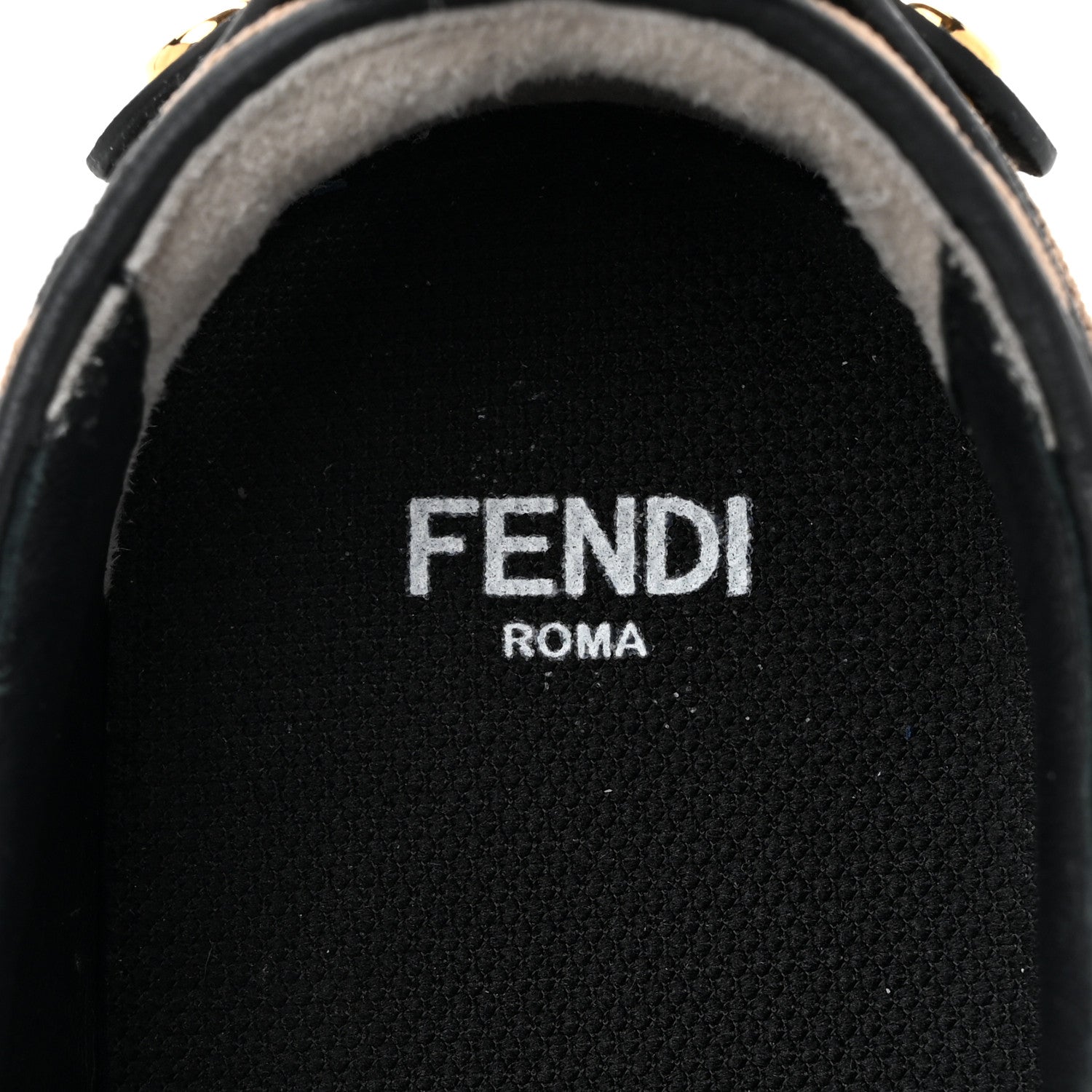 Fendi X SARA COLEMAN Canvas FF Vertigo Embroidered Womens Rise Slip On Sneakers 36 Tobacco Black 8 of 10