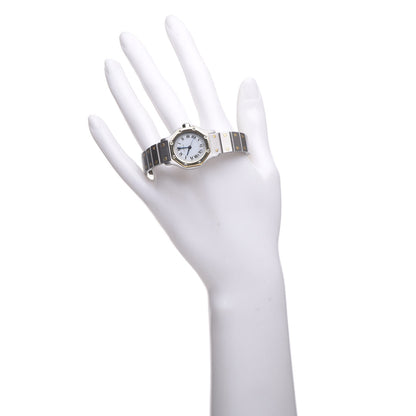 Cartier Stainless Steel 18K Yellow Gold 25mm Santos Octagon Automatic Watch 2 of 8