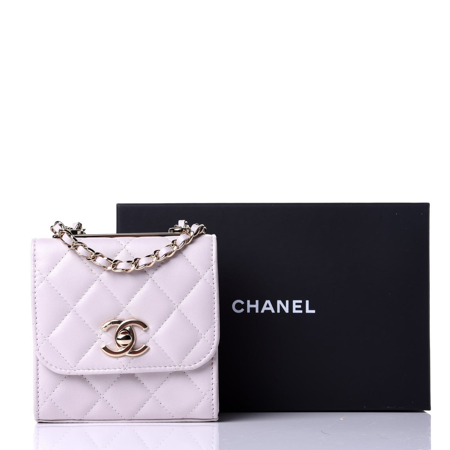 Lambskin Quilted Mini Trendy CC Clutch With Chain Lilas Lilac