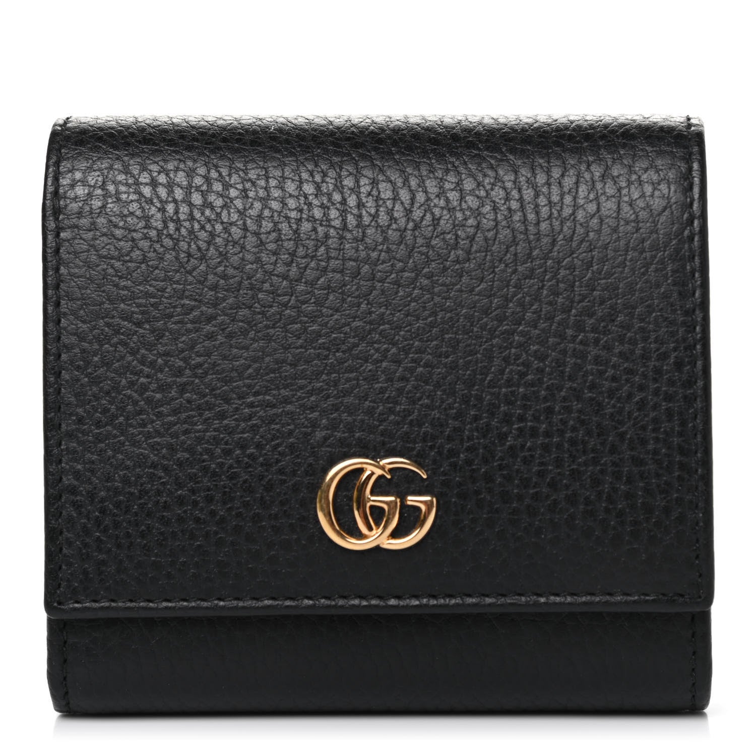 Gucci Dollar Calfskin Medium GG Marmont Wallet Black 1 of 4