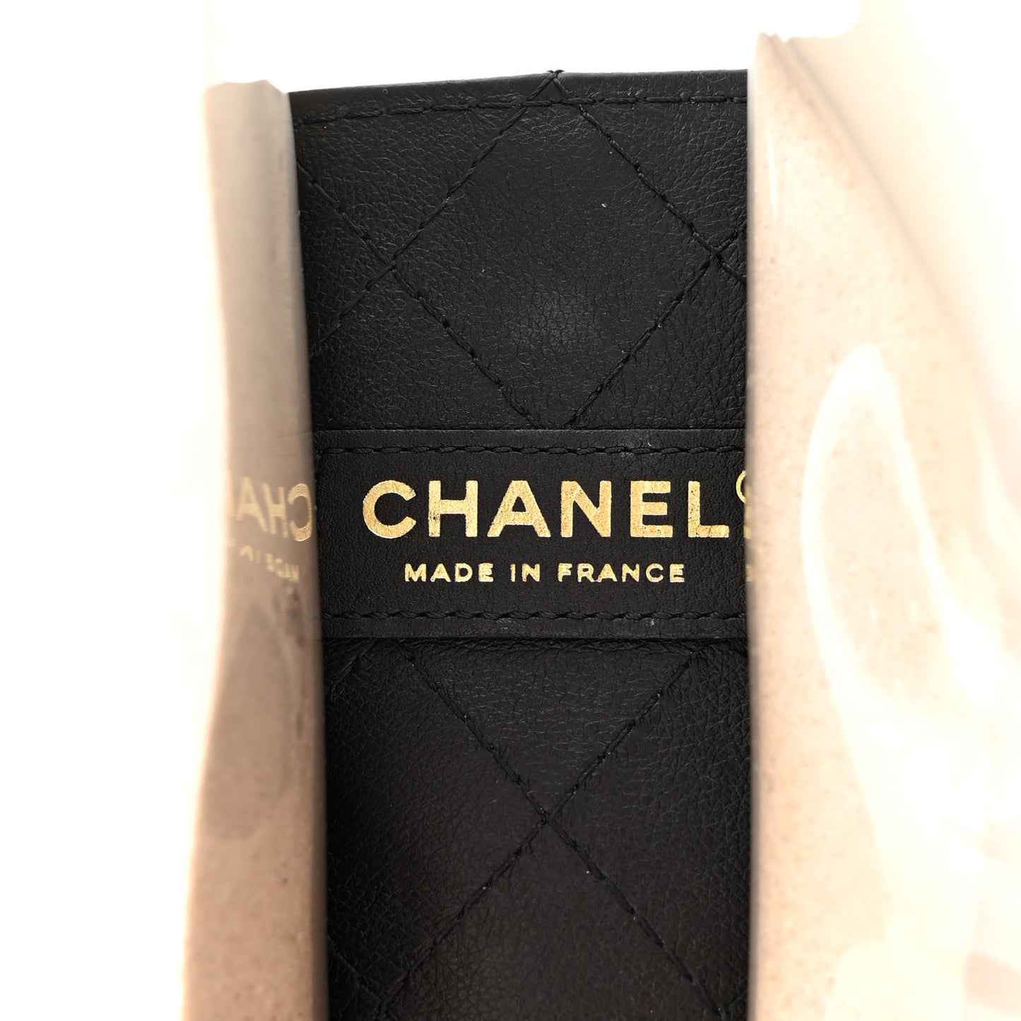 Lambskin PVC Sand By The Sea Flap With Pearl Strap Black