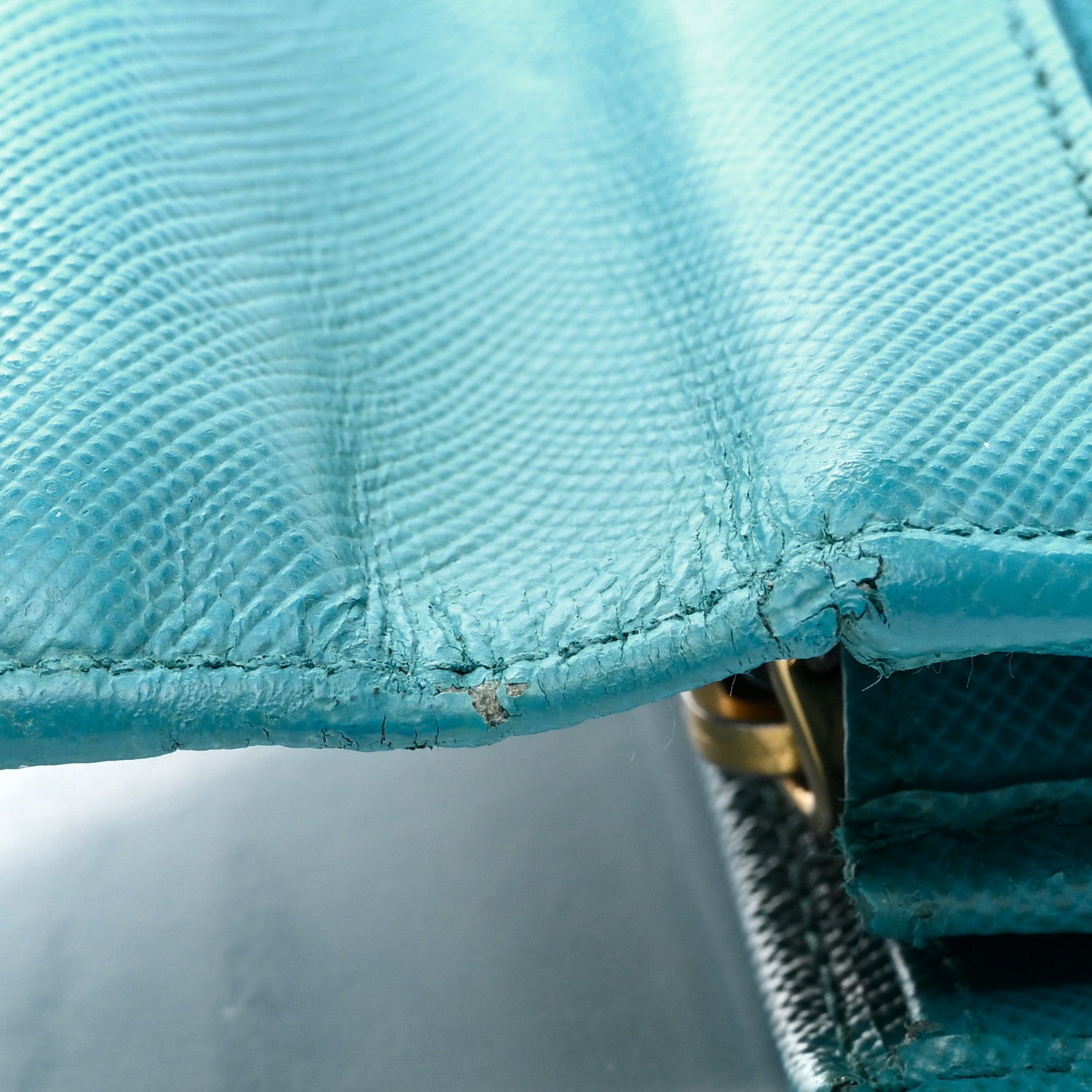 Prada Saffiano Metal Continental Flap Wallet Pavone 8 of 11