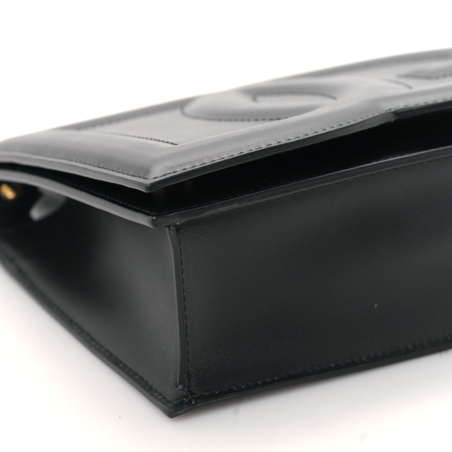 Calfskin DG Logo Flap Crossbody Bag Black