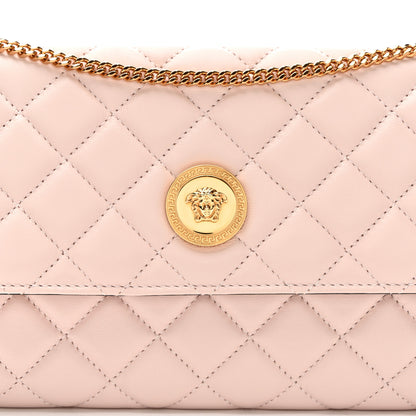 Versace Lambskin Quilted Medusa Wallet on Chain Crossbody Light Pink 7 of 10