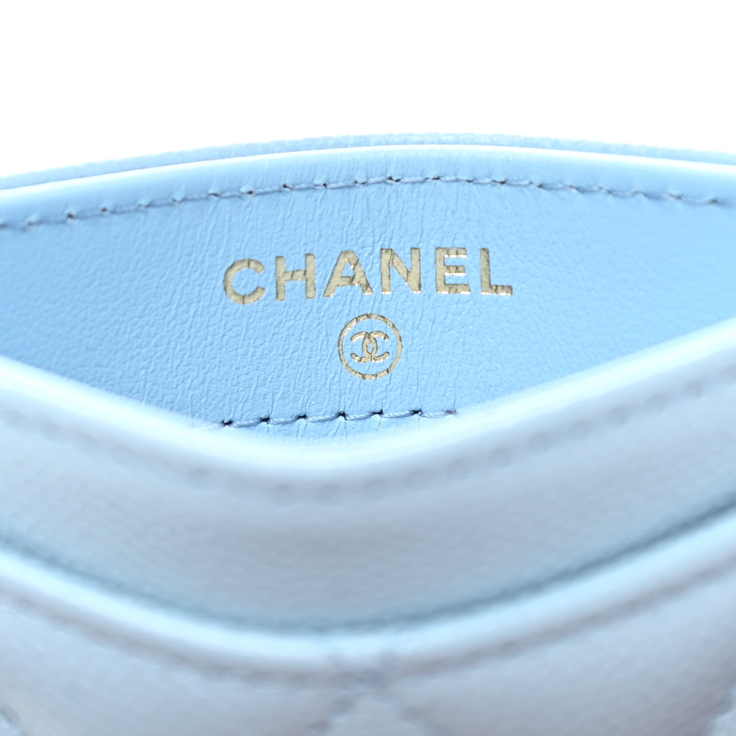 Chanel Caviar Quilted Card Holder Light Blue 7 of 8