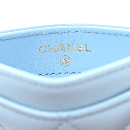 Chanel Caviar Quilted Card Holder Light Blue 7 of 8
