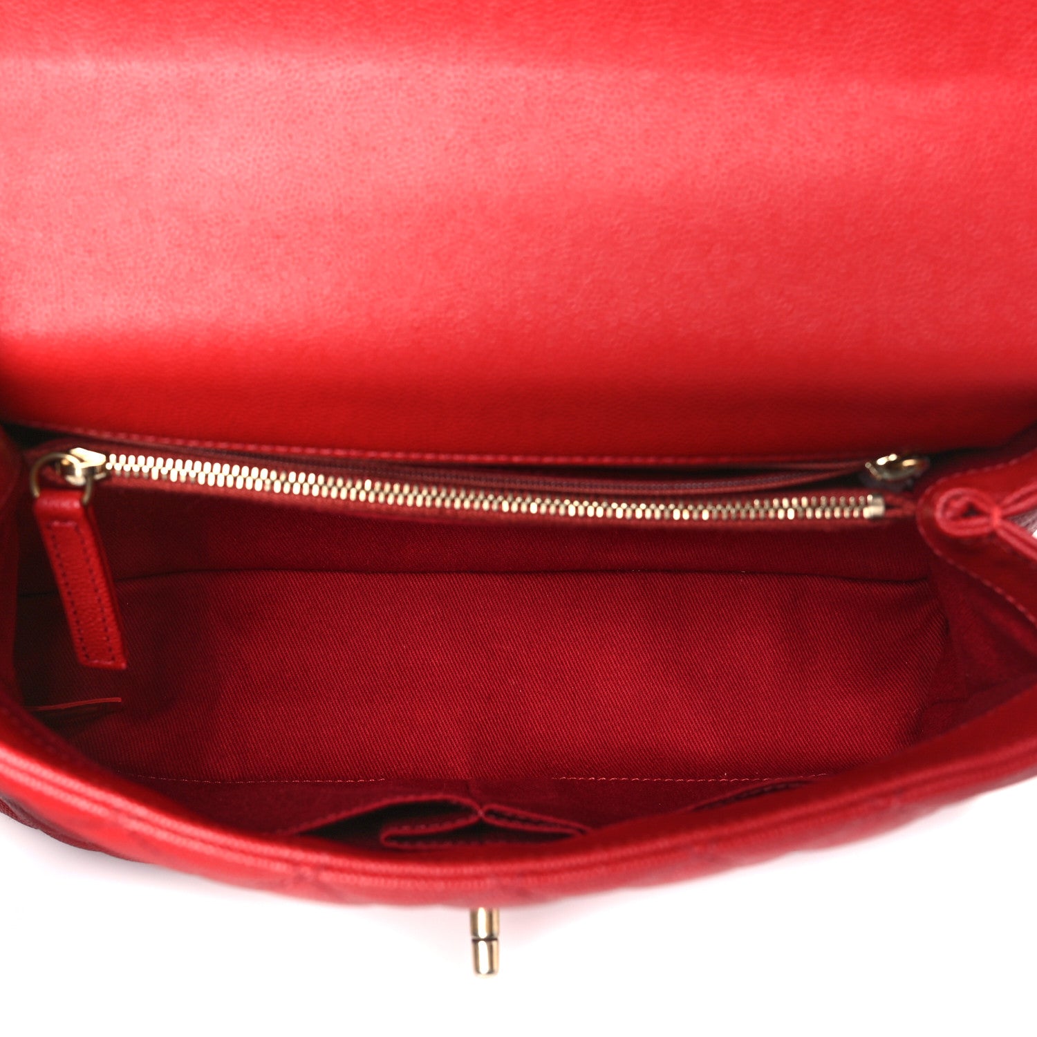 Chanel Caviar Quilted Small Coco Handle Flap Red 5 of 10
