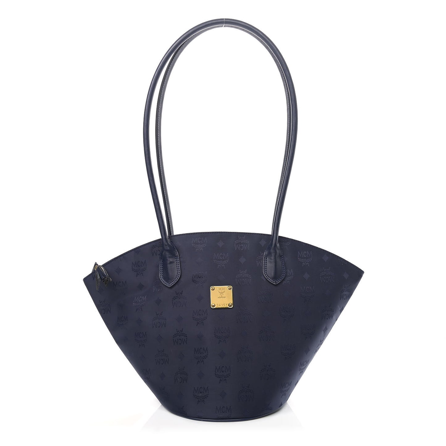 Nylon Monogram Calfskin Tote Navy