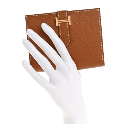 Hermes Epsom Bearn Compact Wallet Gold 2 of 8