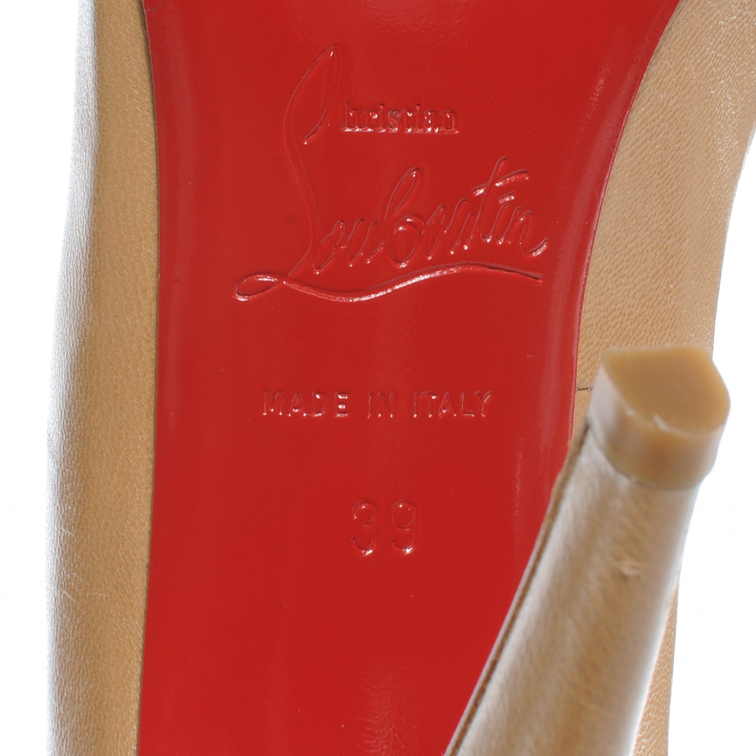 Christian Louboutin Leather Square Cap Toe 100 Heels 39 6 of 7