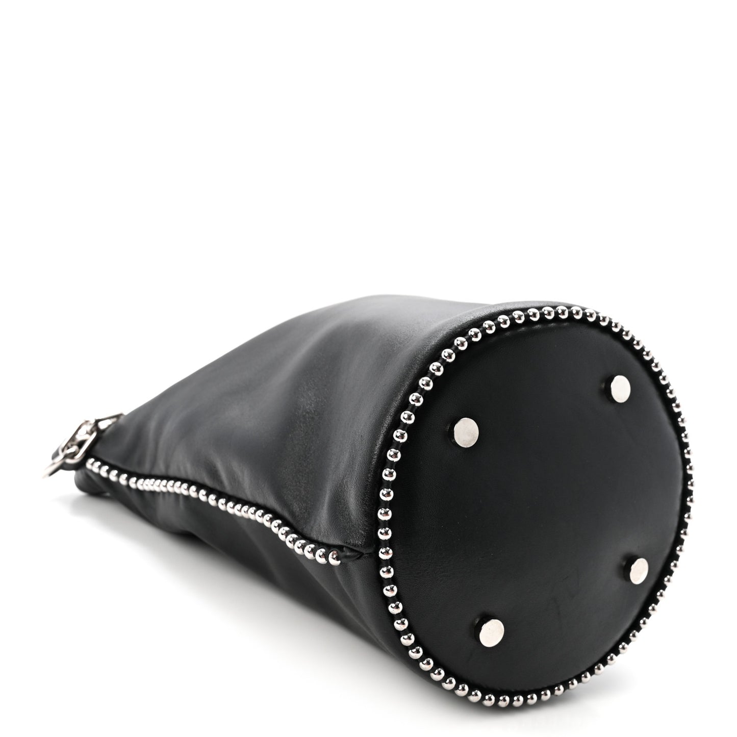 Lambskin Attica Chain Dry Sack Bucket Bag Black