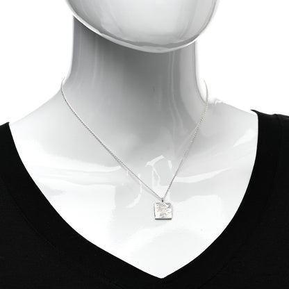 Tiffany Sterling Silver Love Notes Square Pendant Necklace 2 of 4