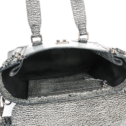 3.1 Phillip Lim 3.1 Calfskin Embossed Medium Pashli Satchel Black Cream 5 of 7