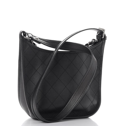 Chanel Calfskin Quilted Jungle Stroll Hobo Bag Black 3 of 8