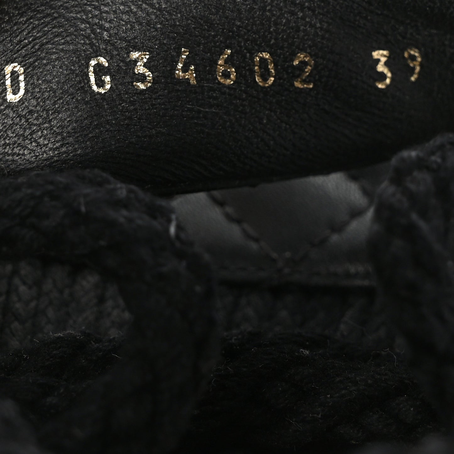 Cord Lambskin Quilted Logo Sandals 39 Black