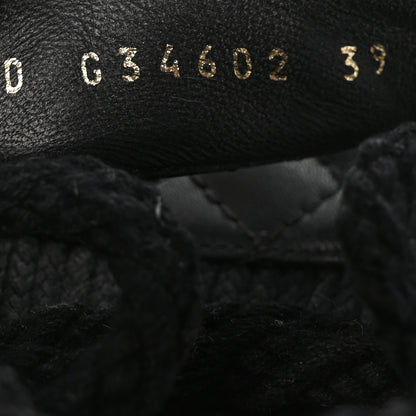 Chanel Cord Lambskin Quilted Logo Sandals 39 Black 6 of 8