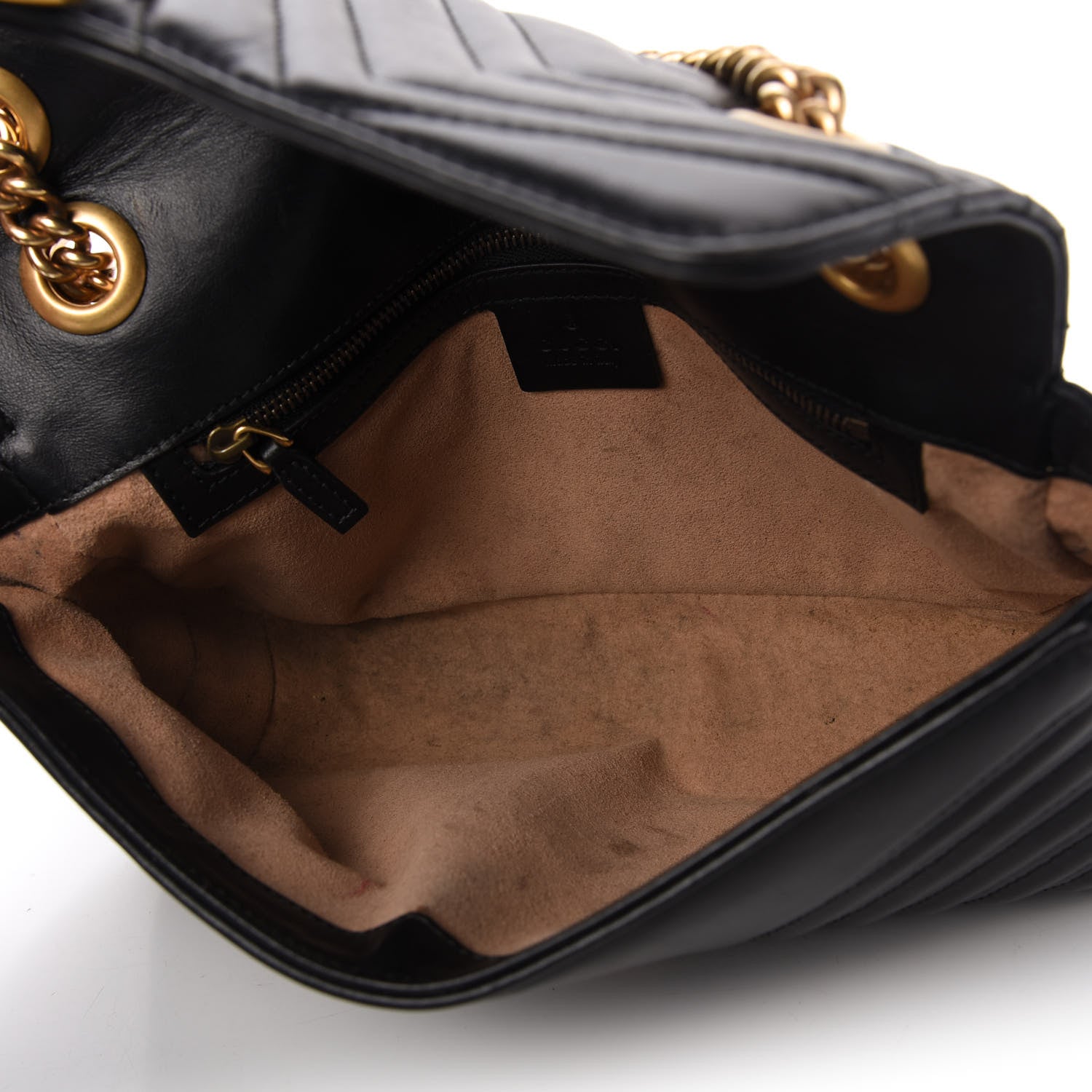 Gucci Calfskin Matelasse Small GG Marmont Shoulder Bag Black 5 of 10