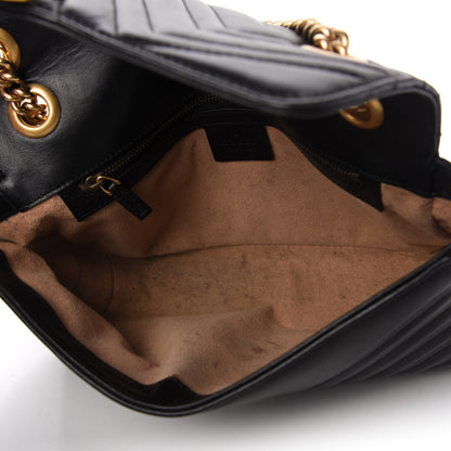 Gucci Calfskin Matelasse Small GG Marmont Shoulder Bag Black 5 of 10