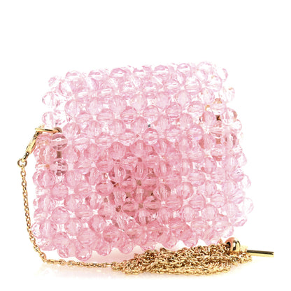 Fendi Enamel Vitello King Beaded Pico Baguette Charm Pink 3 of 10