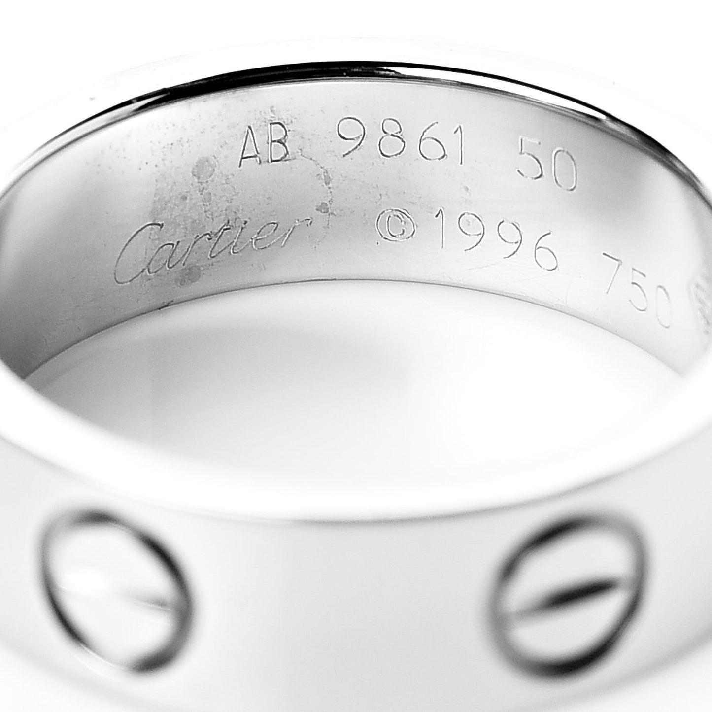 18K White Gold 5.5mm LOVE Ring 50 5.25