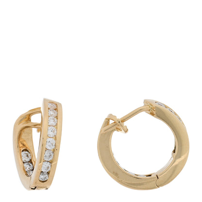 Tiffany 18K Yellow Gold Diamond .73ctw Inside-Out Hoop Earrings 1 of 4