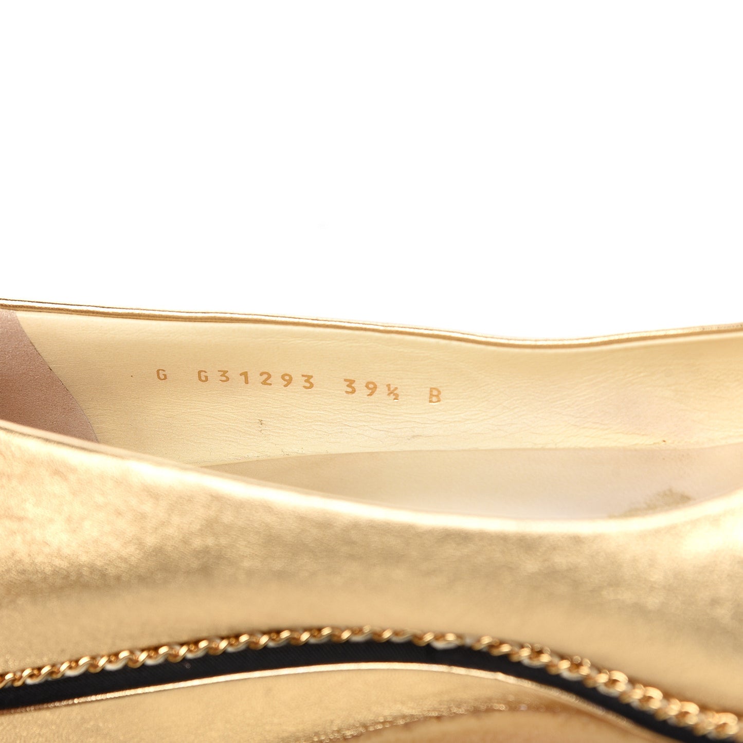 Lambskin Grosgrain Cap Toe CC Wedge Pumps 39.5 Gold