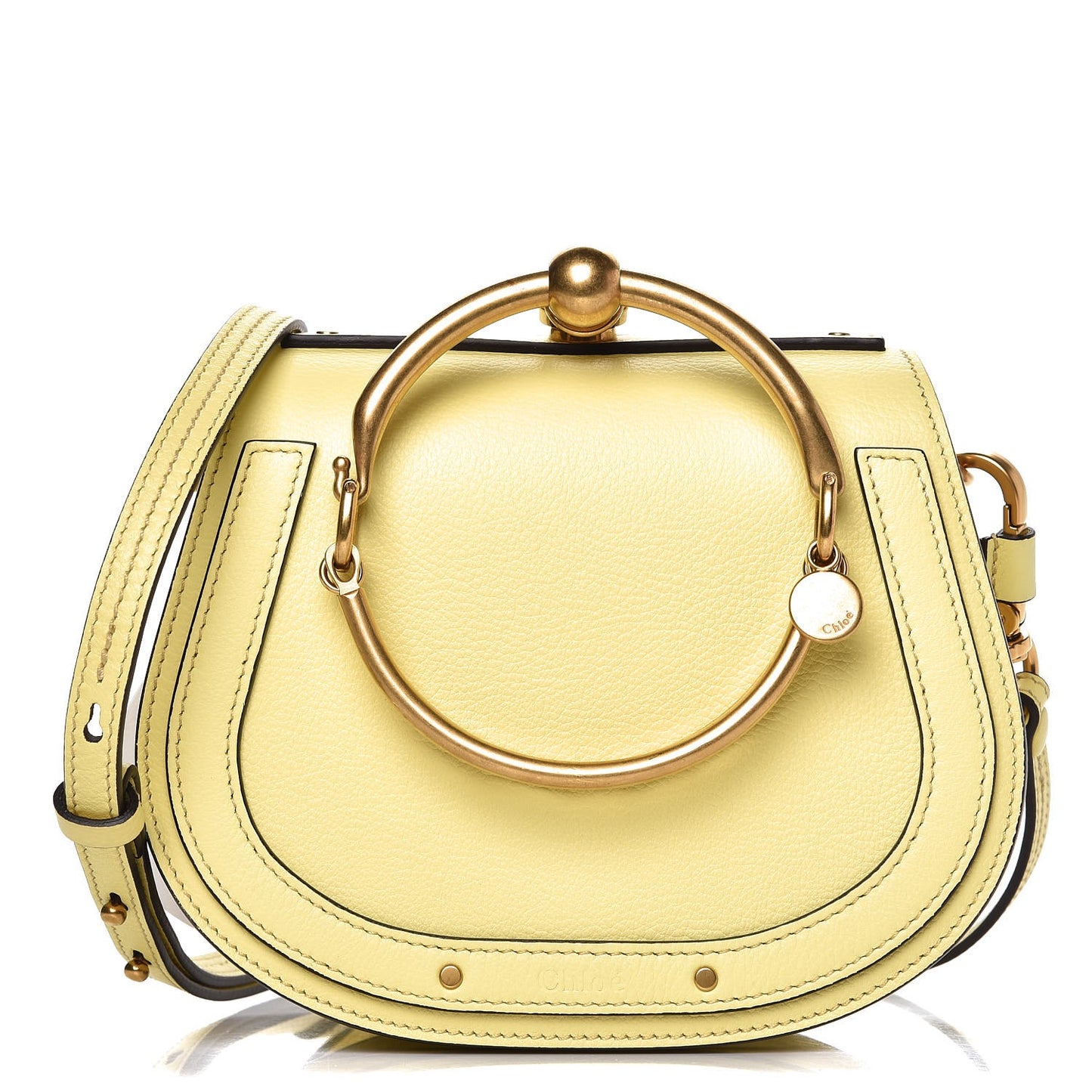 Calfskin Suede Small Nile Bracelet Bag Lemonade