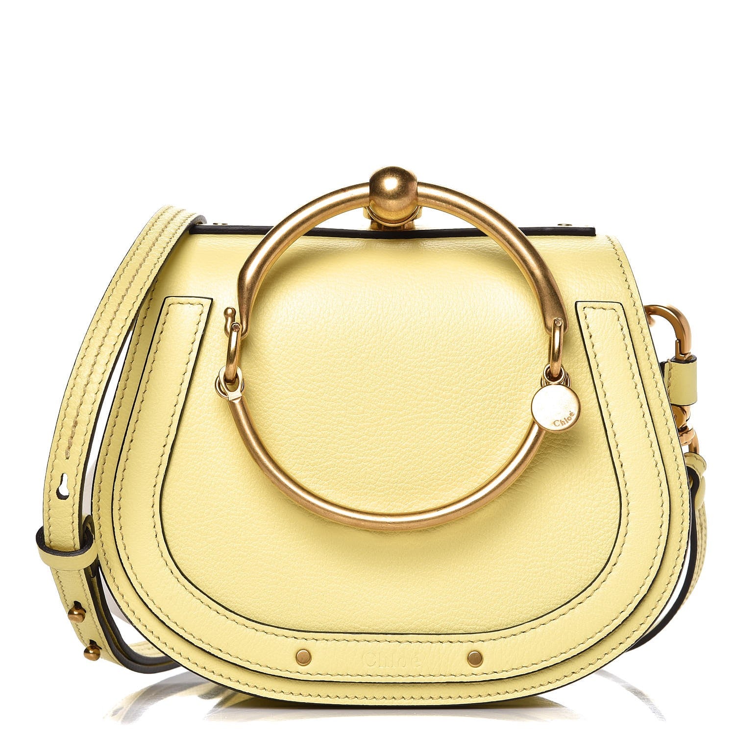 Chloe Calfskin Suede Small Nile Bracelet Bag Lemonade 1 of 7