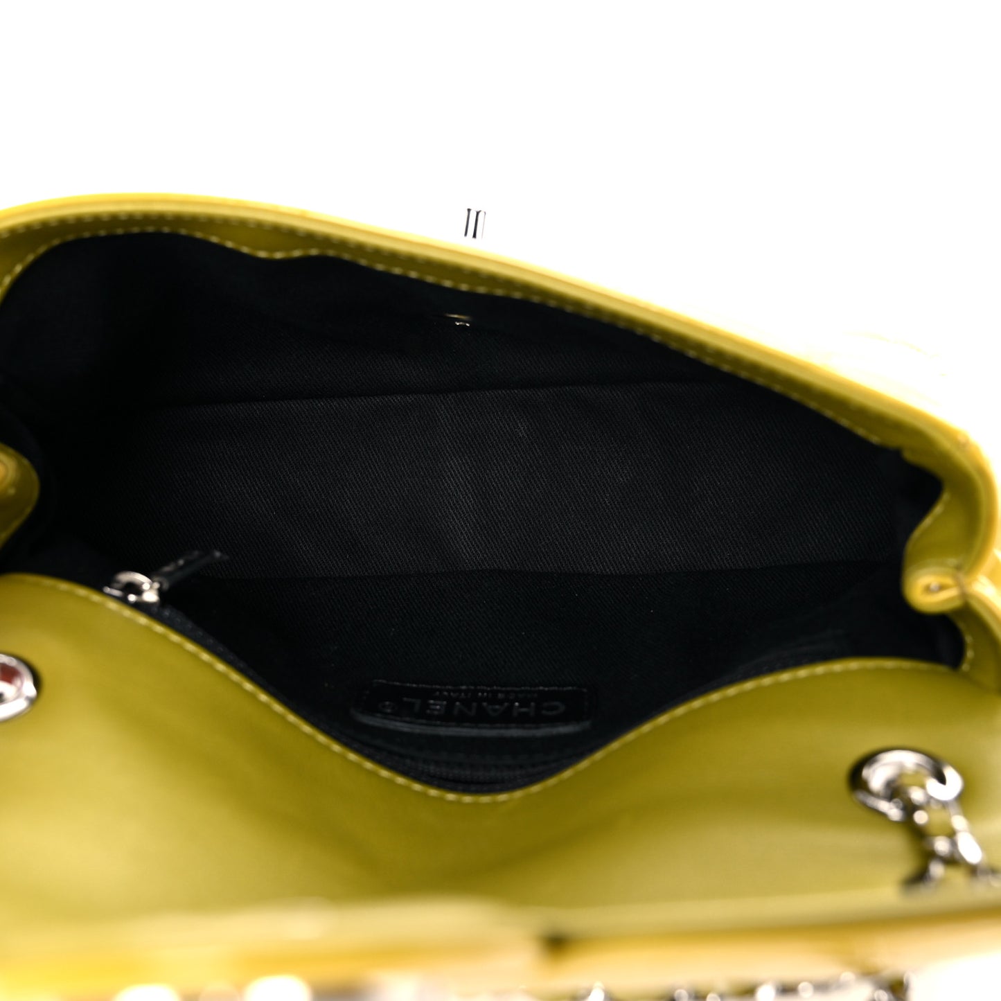 Patent Quilted Small Coco Shine Flap Yellow