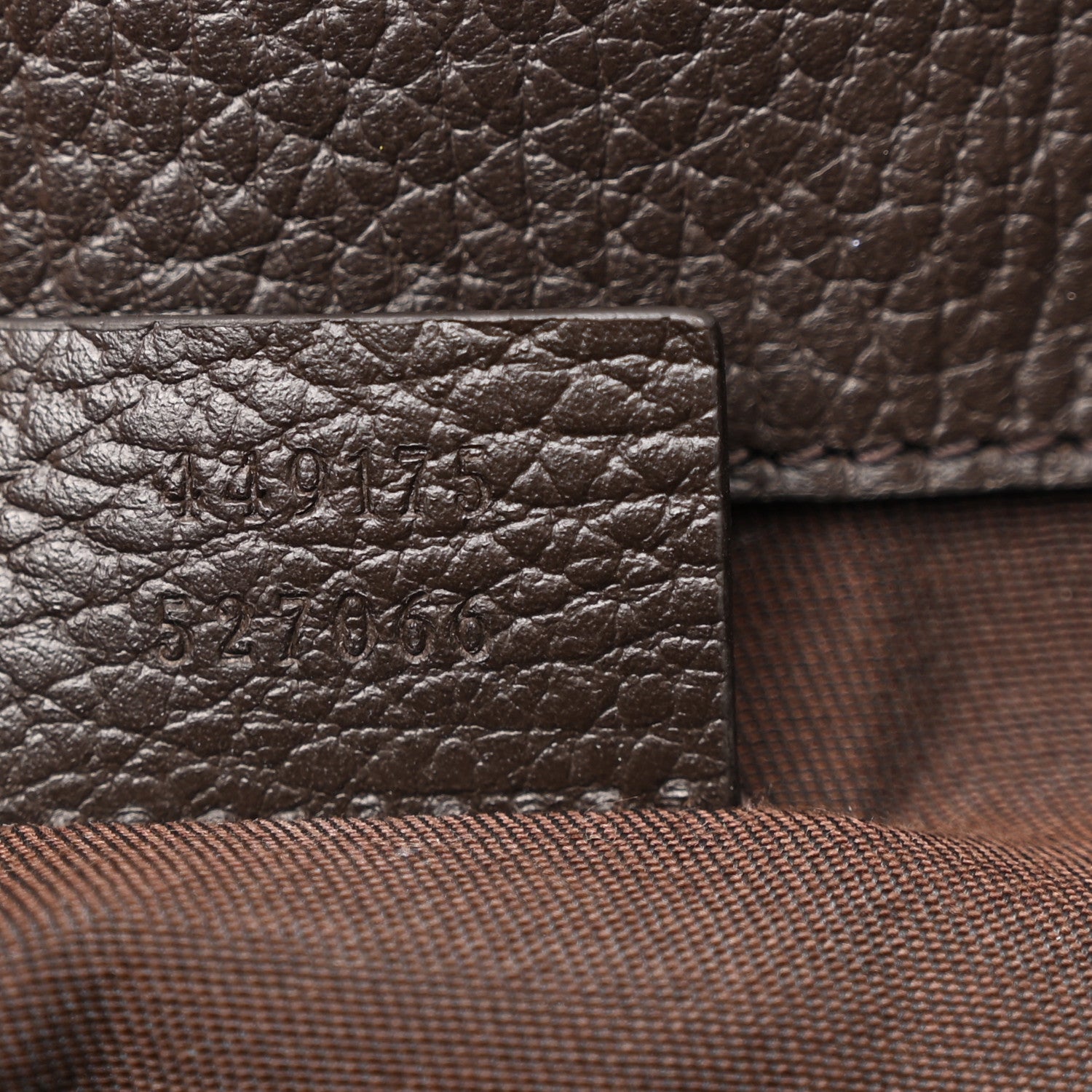 Gucci Monogram Dollar Calfskin O Drawstring Backpack Beige Ebony Testa di Moro Dark Chocolate 7 of 10