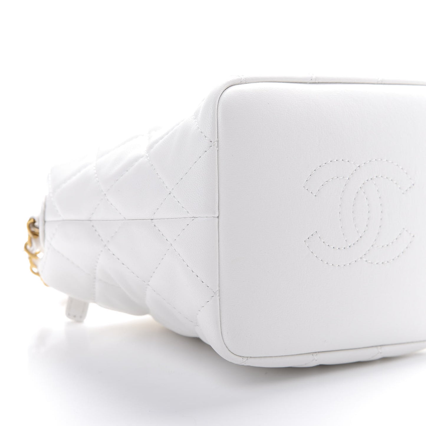 Lambskin Quilted Small Hobo White