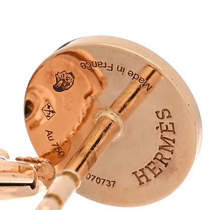 Hermes 18K Rose Gold TPM Ex-Libris Stud Earrings 4 of 5
