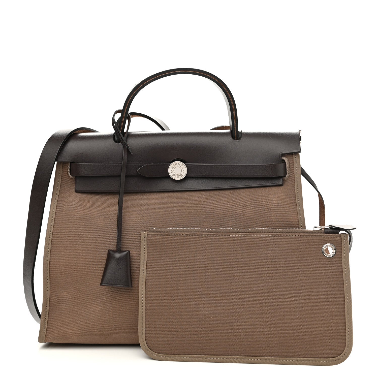 Hermes Vache Hunter Toile Herbag Zip 31 PM Etoupe Ebene 1 of 11